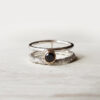 double silver ring with black stone