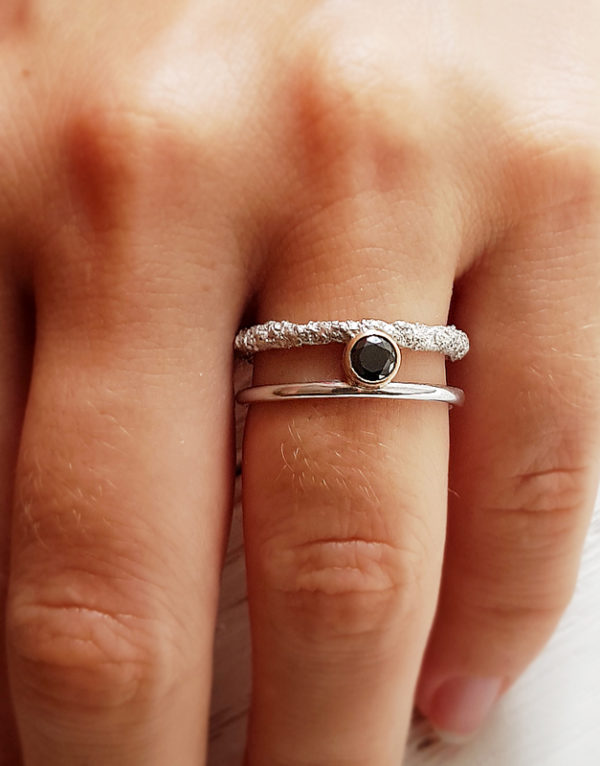 double sterling silver ring for woman