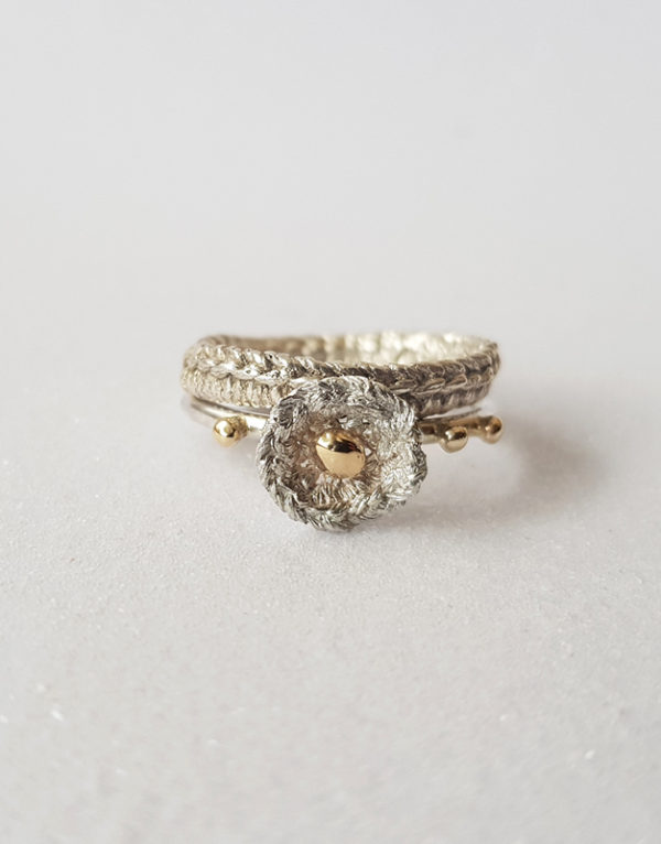 silver unusual ring for woman