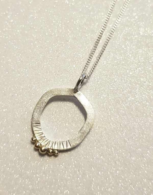 modern silver pendant with chain for woman