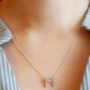 silver M letter pendant necklace