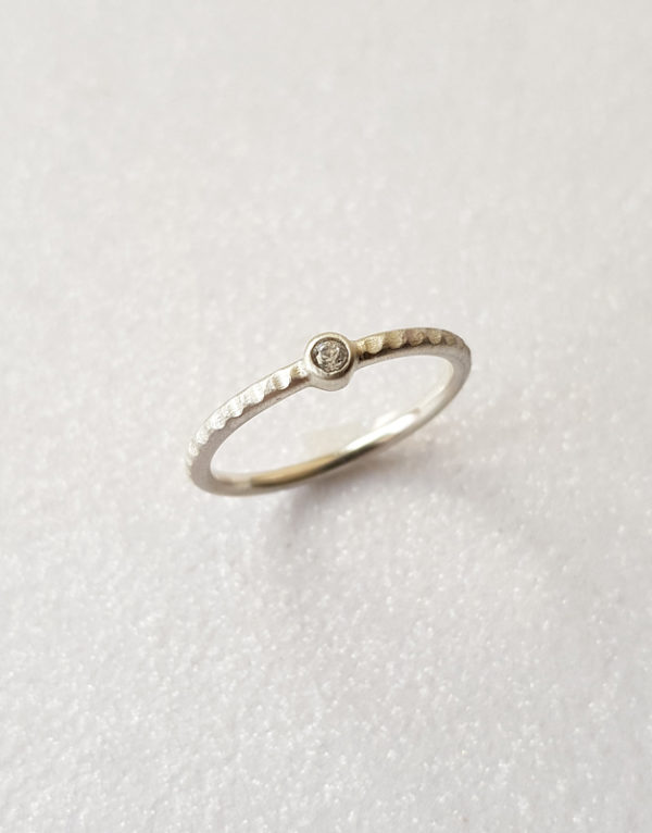 14k white gold engagement ring with diamond