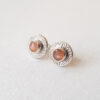 peach moonstone textured stud earrings