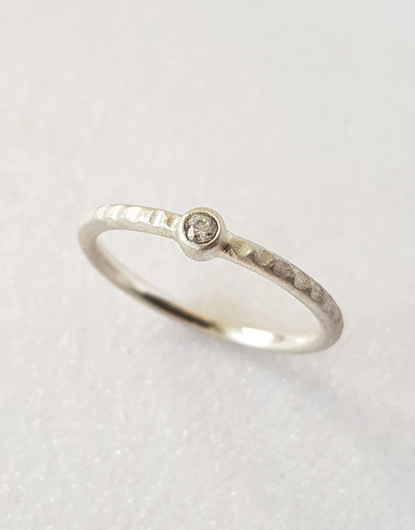 small diamond white gold ring