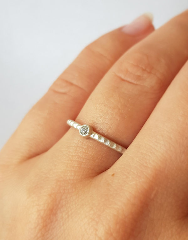 white gold ring with diamond