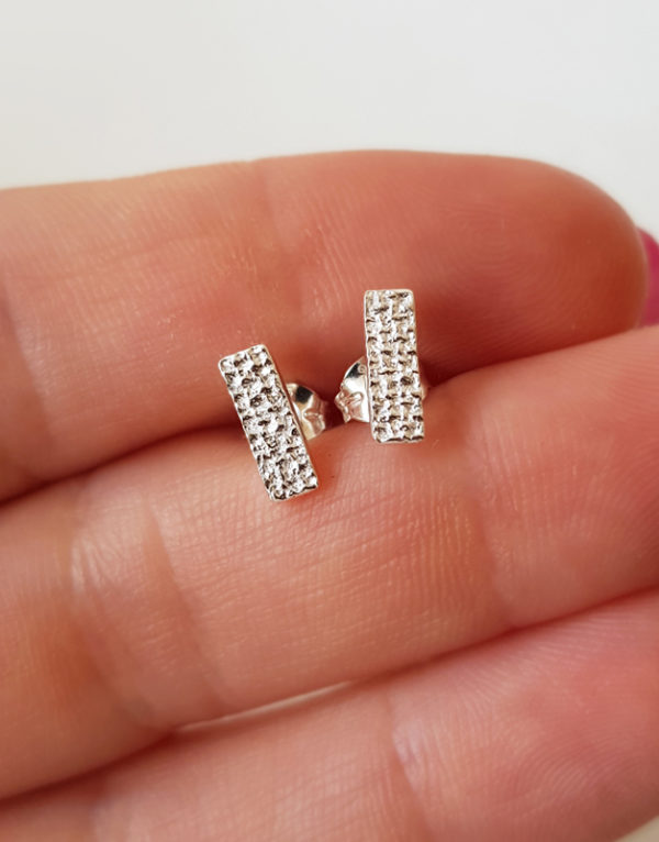 minimalist silver earrings