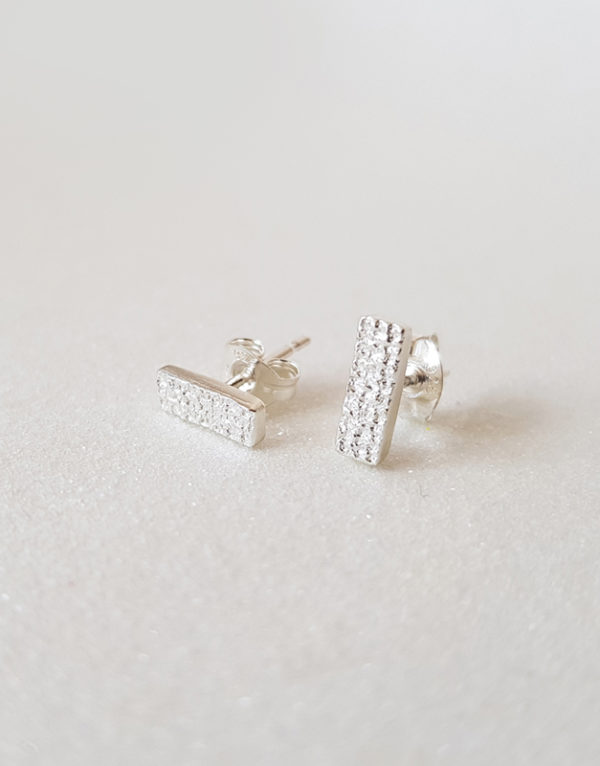 silver bar earrings