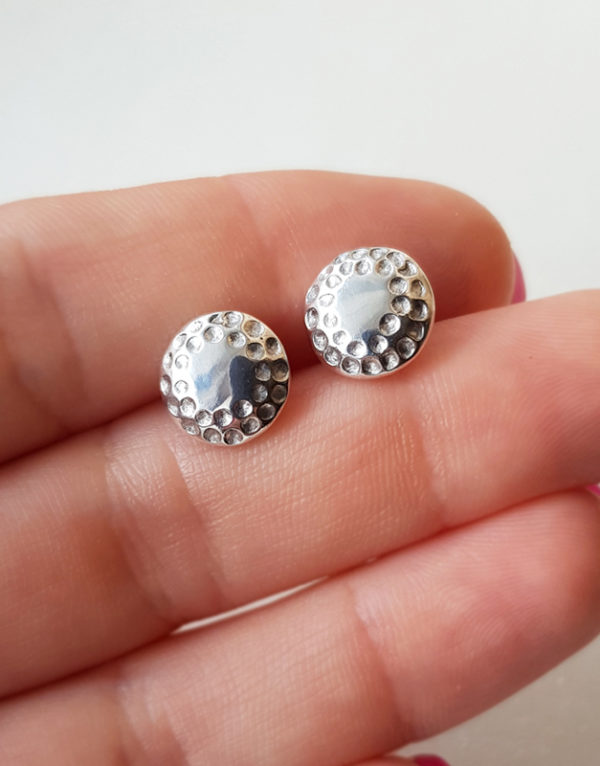 sterling silver button earrings