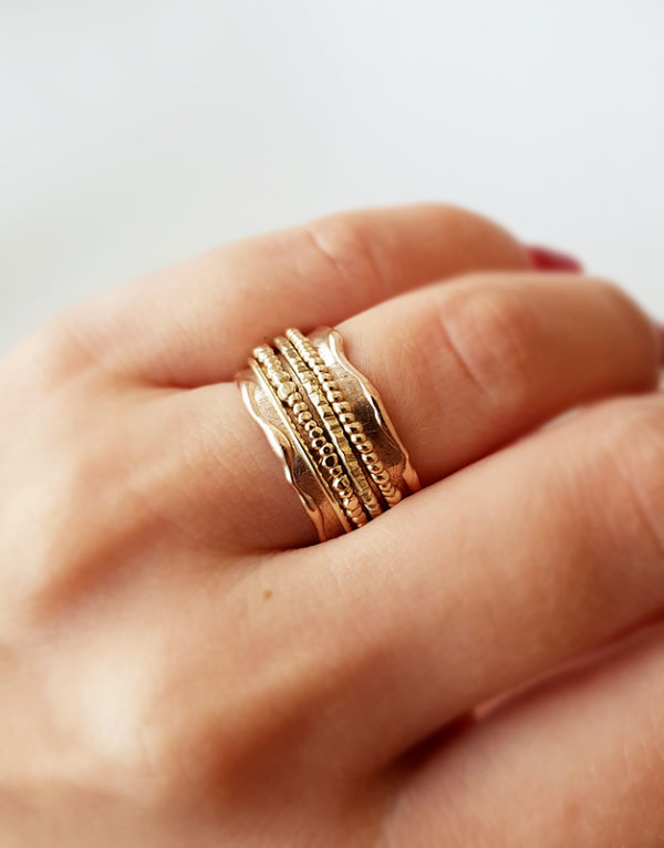 one of a kind spinner ring made of gold