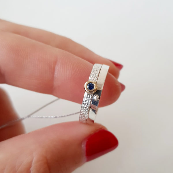 set of 2 silver rings with sapphire3