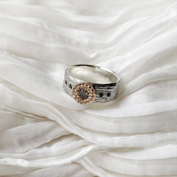 mixed metal ring for woman