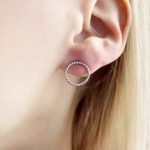 Twisted wire silver earrings