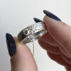 One of a kind silver ring with tiny emerald