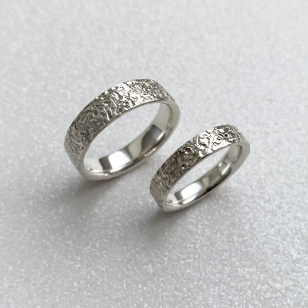 Modern wedding rings in 14K white gold Modern wedding rings in 14K white gold