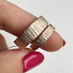 Modern wedding rings in 14K rose gold