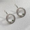 silver earrings with gemstone