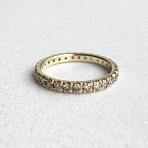 Champagne Diamonds Ring Eternity in 14K Yellow Gold