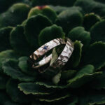 Modern 14K gold wedding rings